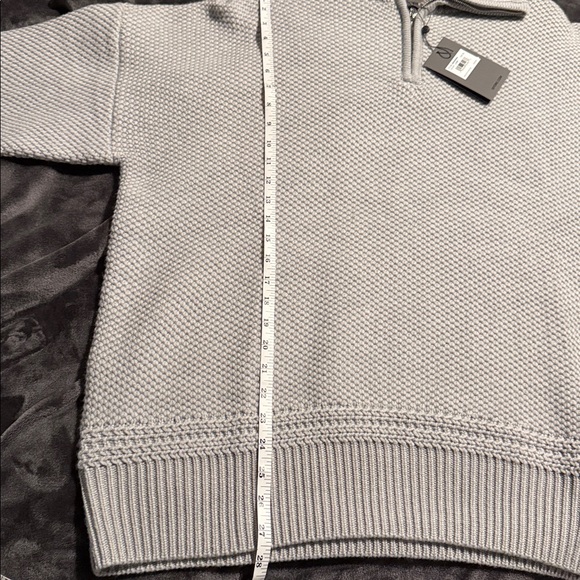 G/Fore Golf Funnel Neck 1/4 Zip Wool Sweater Mens Size XL Grey MSRP $425 - Picture 7 of 9
